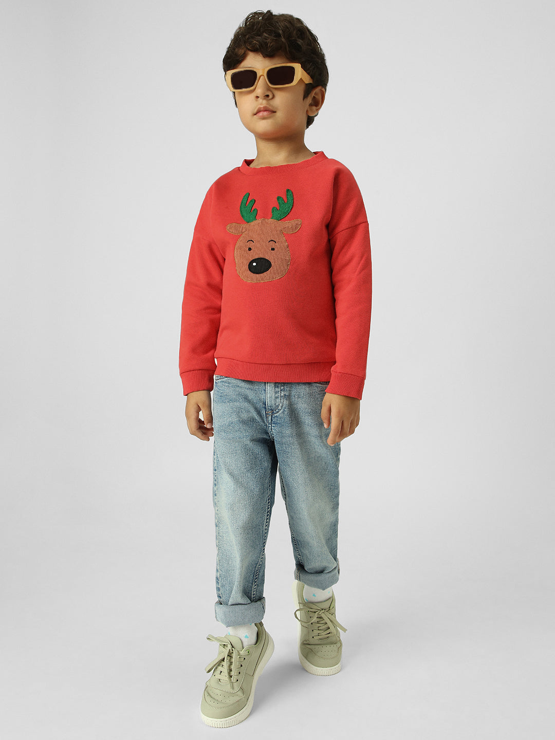 Boys Holiday-Themed Applique Design Sweatshirt