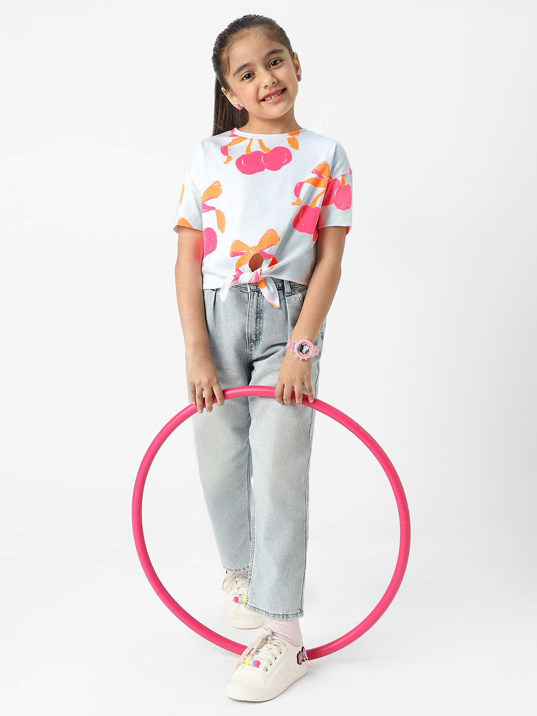 Nautinati Girls' Cotton Tie-up Top