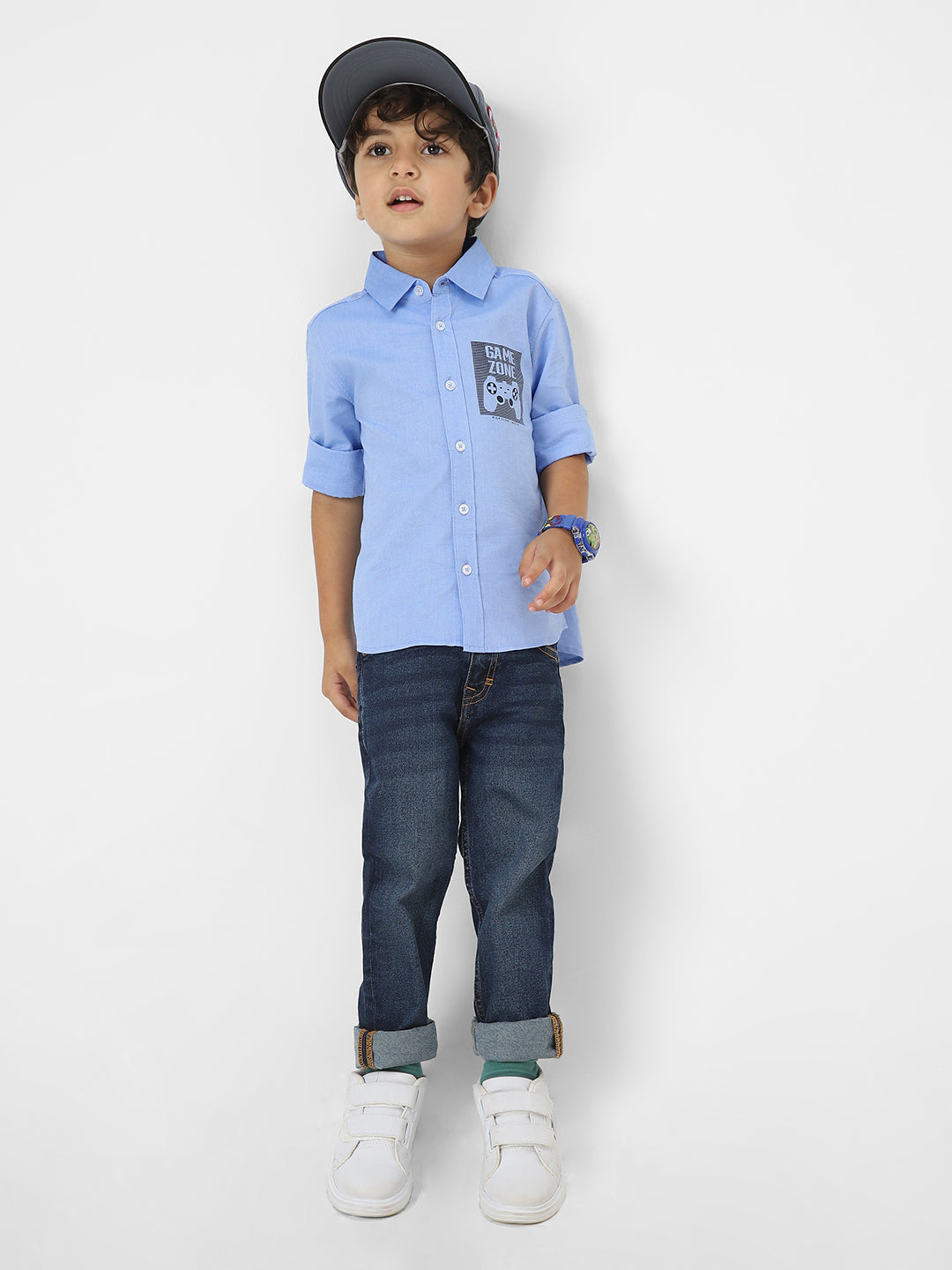 Nautinati Boys Cotton Printed Shirt