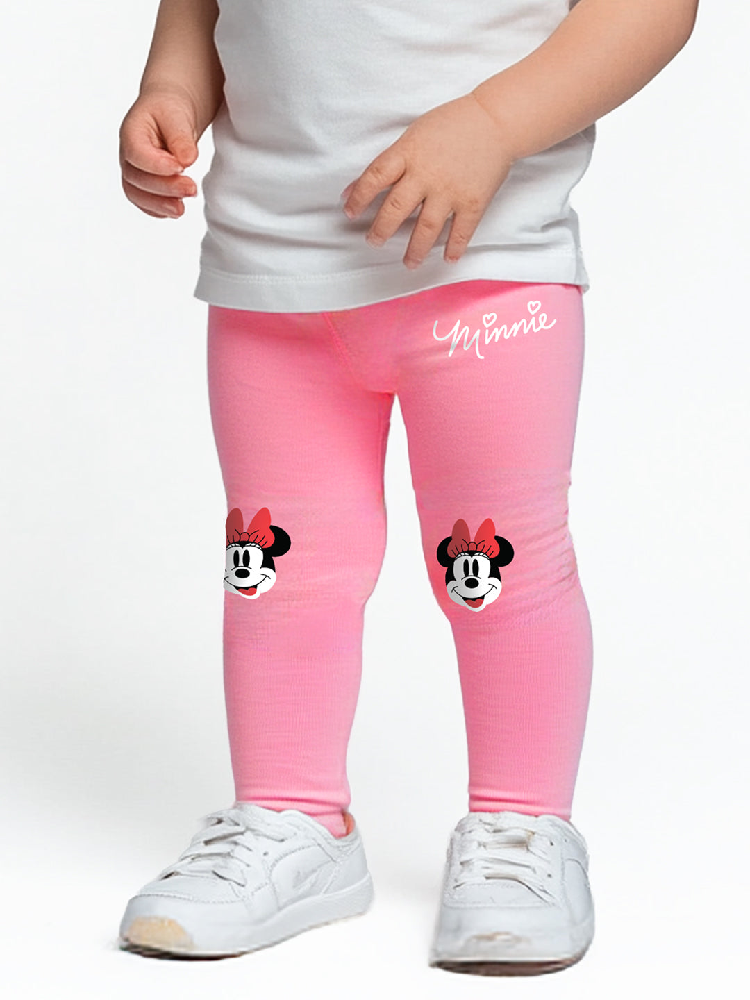 Nautinati Girls Minnie Mouse Print Cotton Leggings | Age 3 - 24 Months