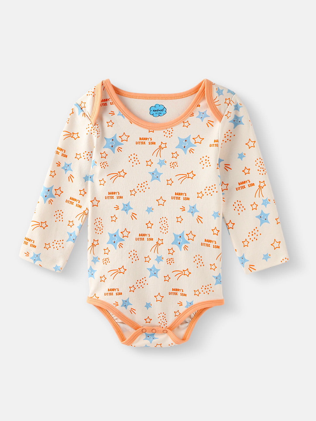 Nautinati Infant's Soft Cotton Star Print Bodysuit With Mittens and Beanie