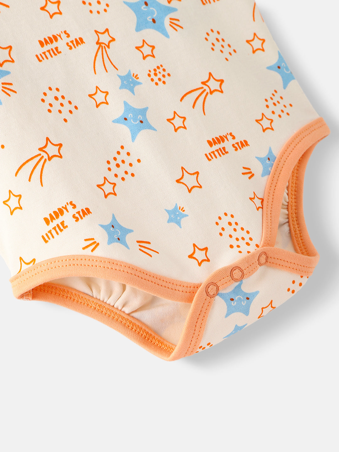 Nautinati Infant's Soft Cotton Star Print Bodysuit With Mittens and Beanie