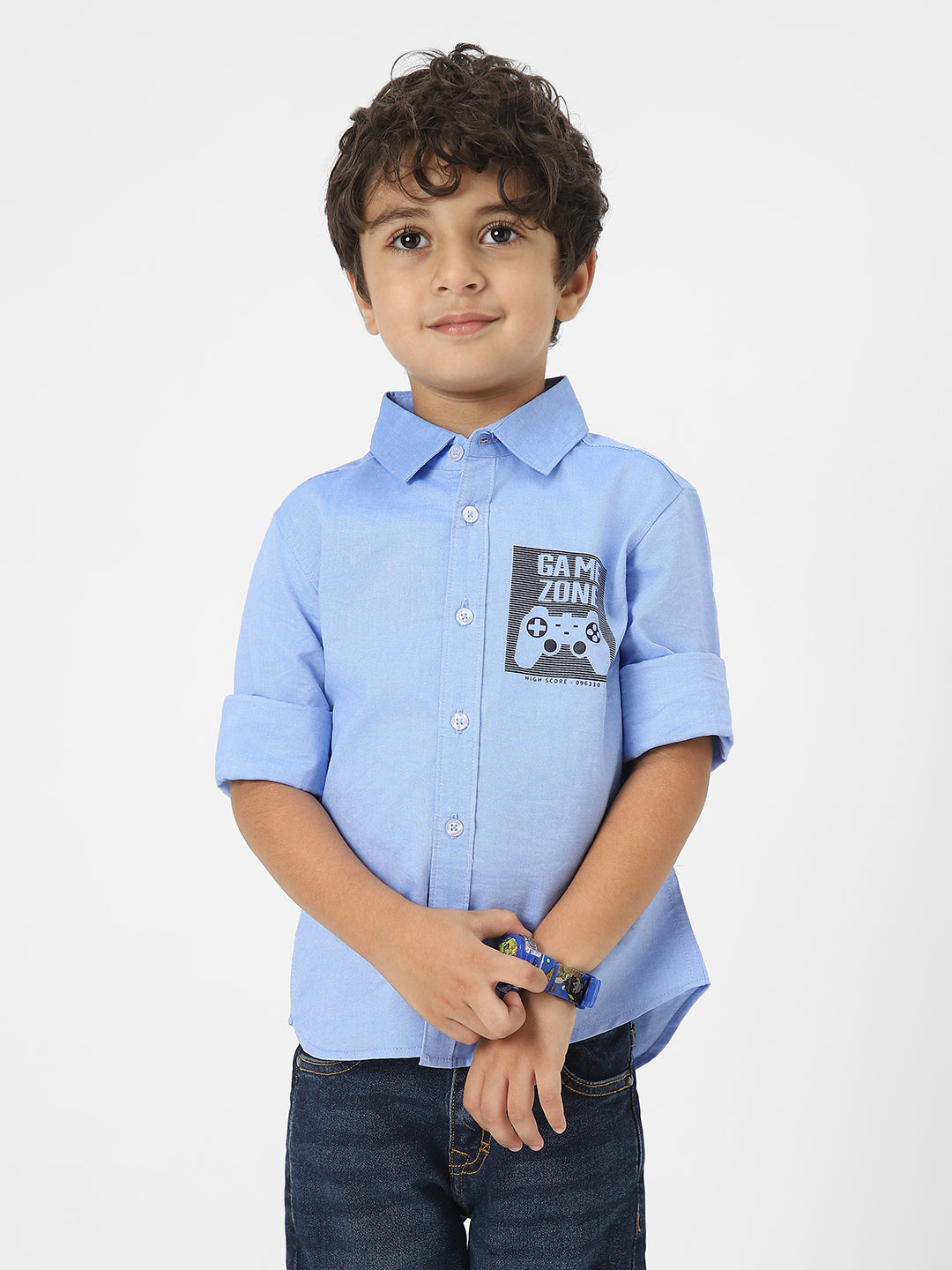 Nautinati Boys Cotton Printed Shirt