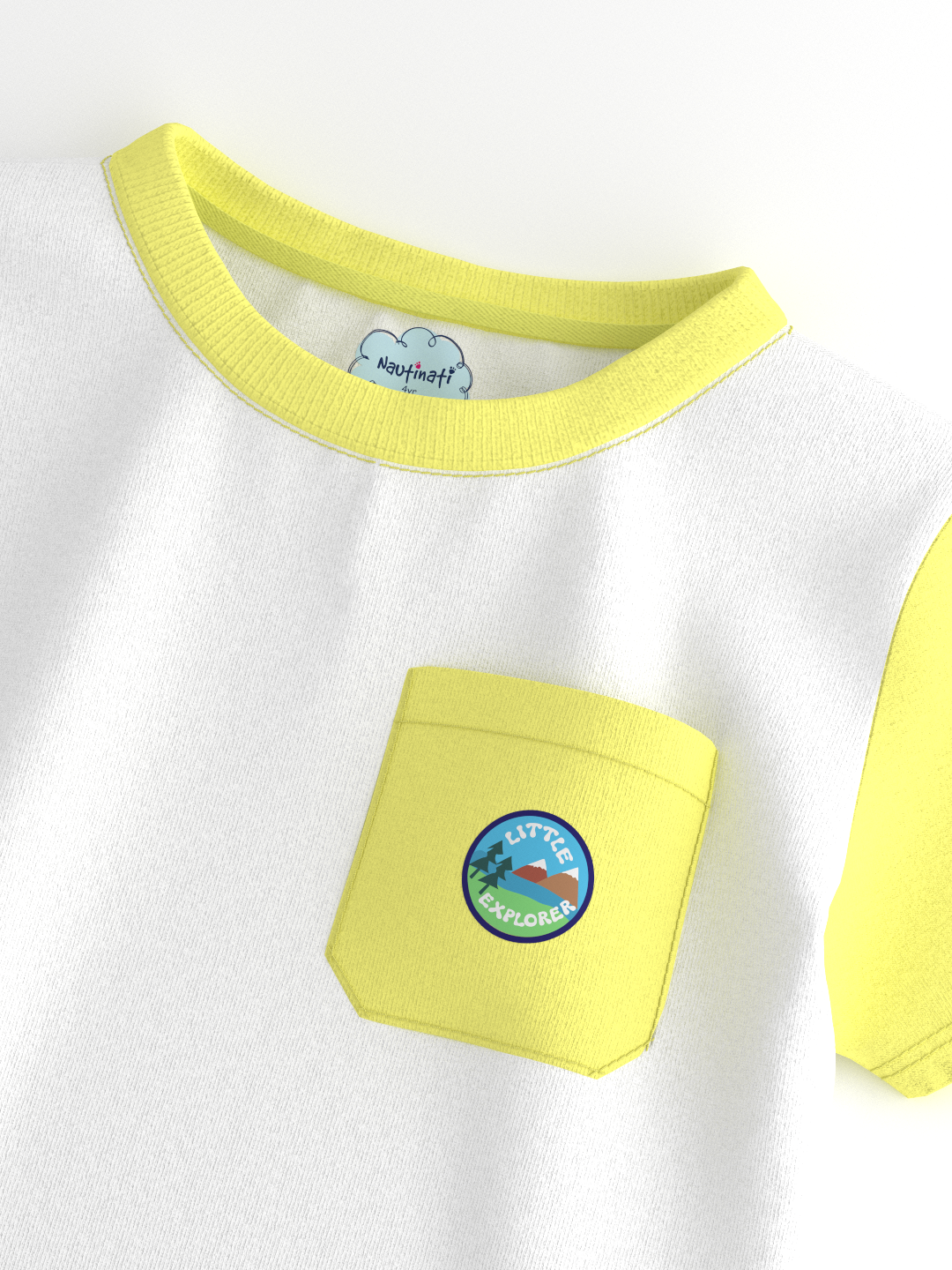 Nautinati Boys' Cotton Colourblock Sleeve T-shirt and Shorts Set