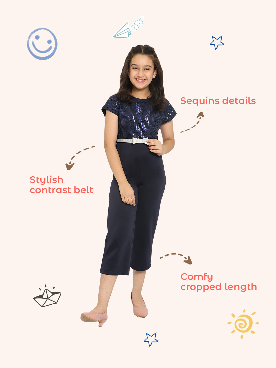 Natilene Girls Jumpsuit