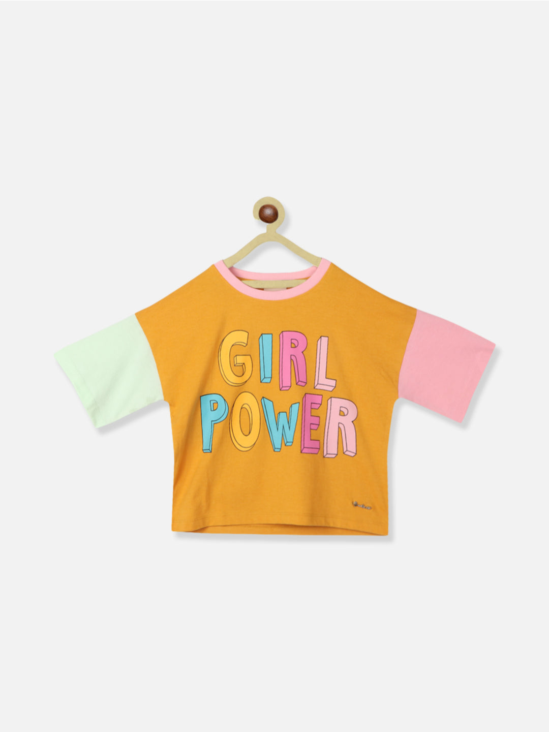 Natilene Girls Typography Printed Pure Cotton Regular Top