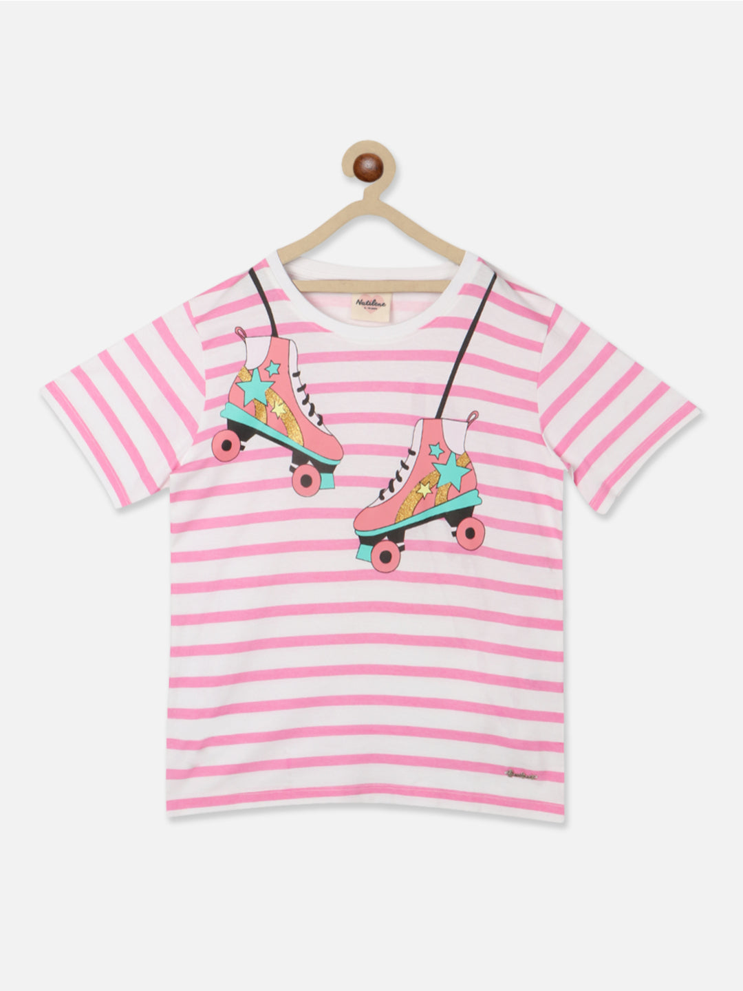 Natilene Girls Graphic Printed Pure Cotton Regular Top