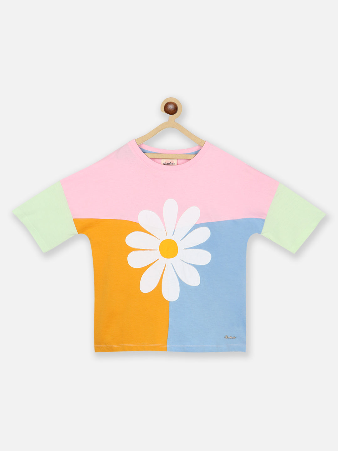 Natilene Girls Colourblocked Pure Cotton Top