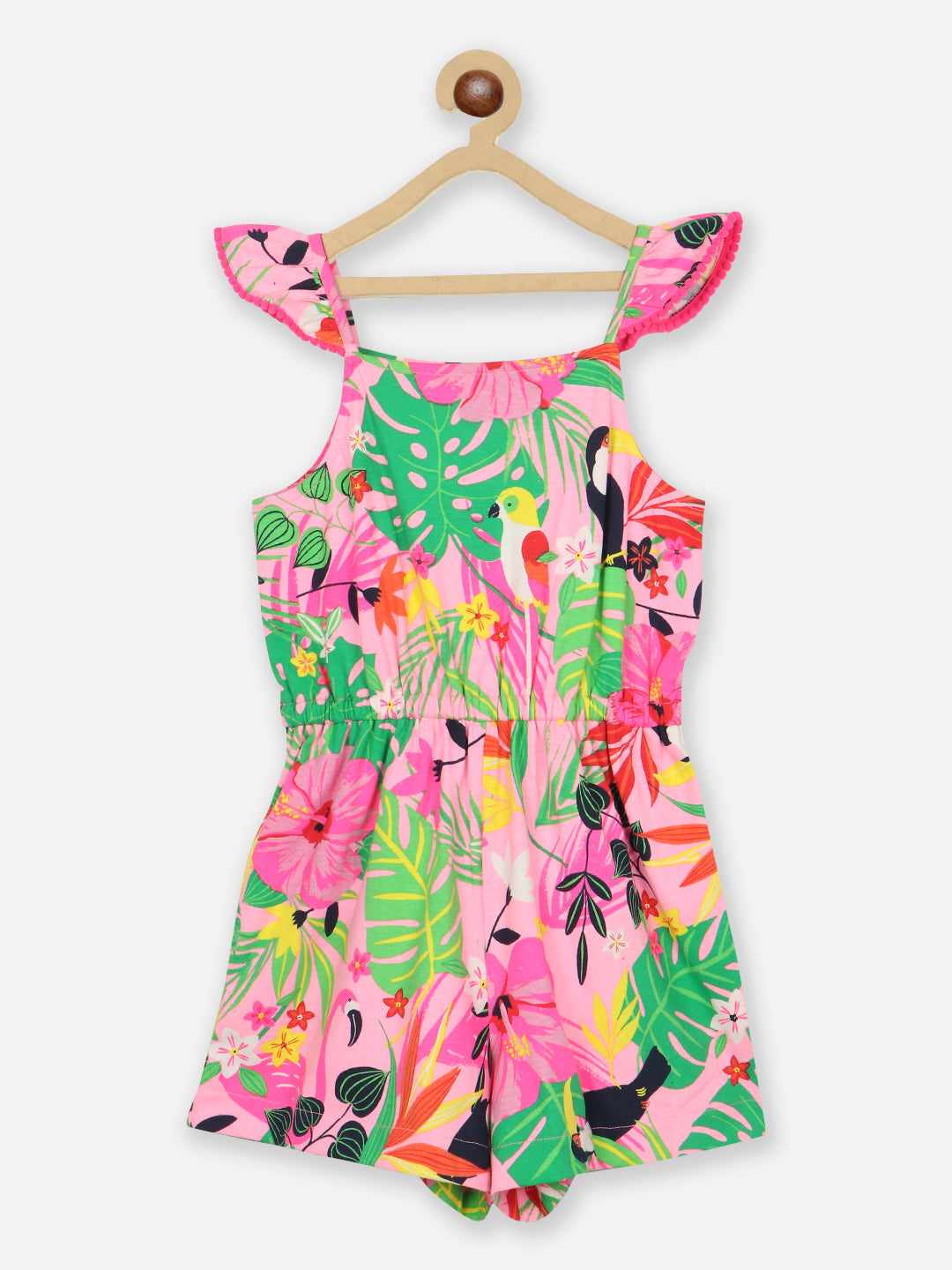 Natilene Girls Floral Printed Pure Cotton Jumpsuit