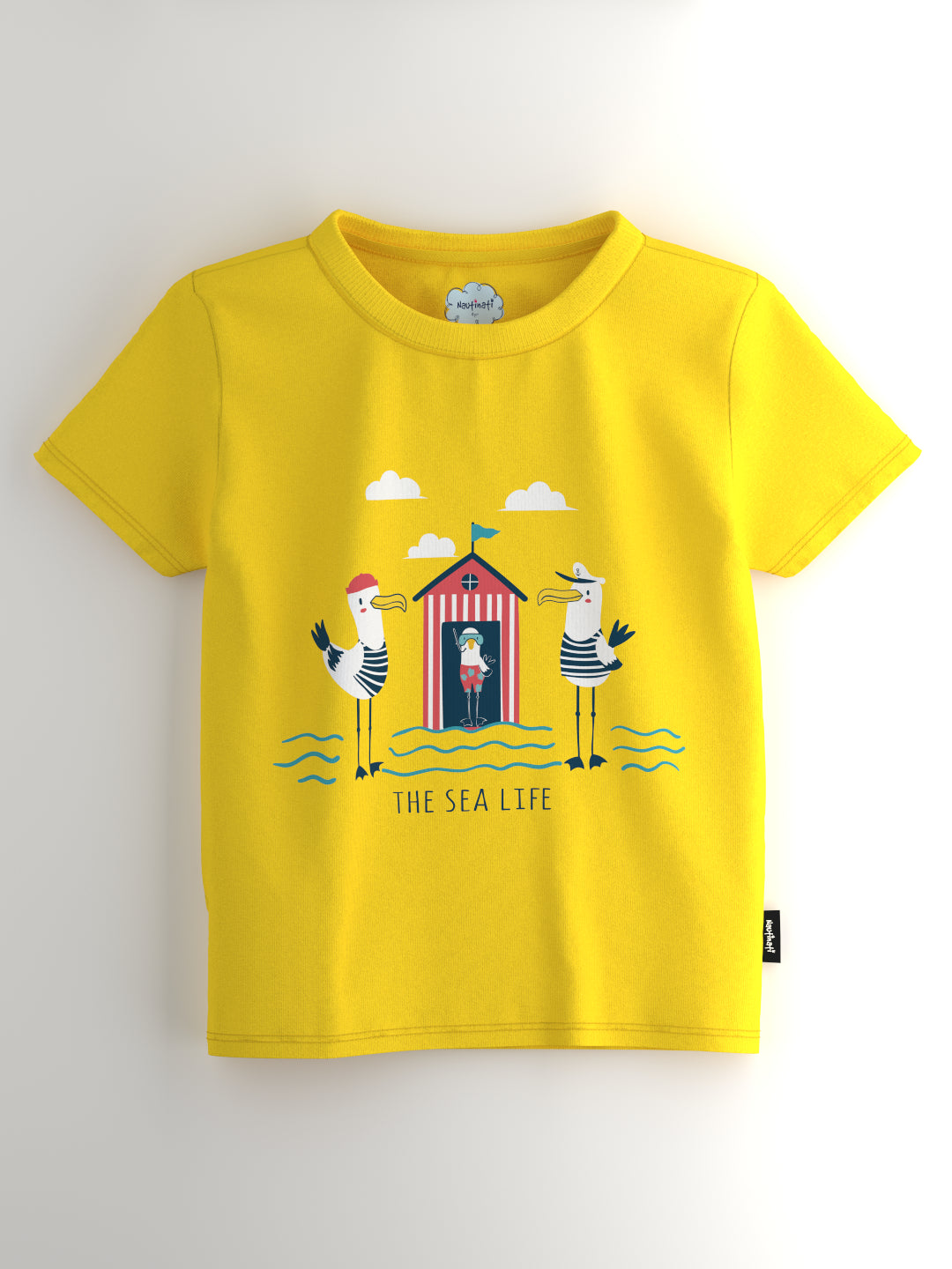 Boys Yellow-White Graphic Printed Half Sleeve Pack of 2 T-Shirt