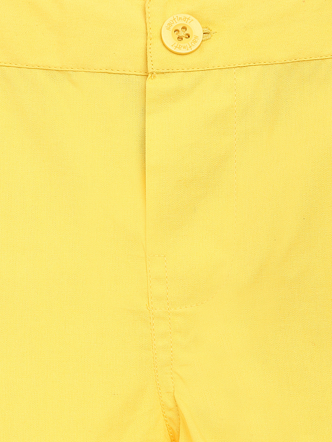 Nautinati Boys Yellow White Printed Shirt Bottom Co-Ord Set