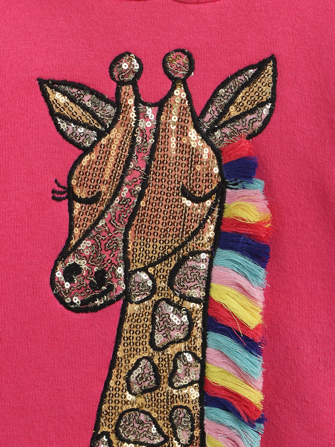 Nautinati Girls Pink Printed Hooded Sweatshirt
