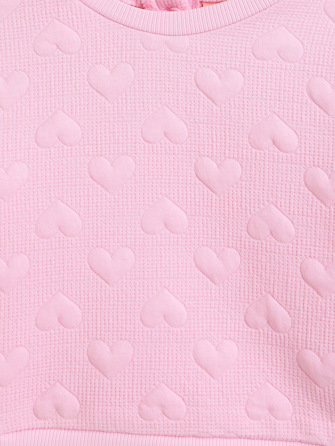Nautinati Girls Pink Solid Sweatshirt