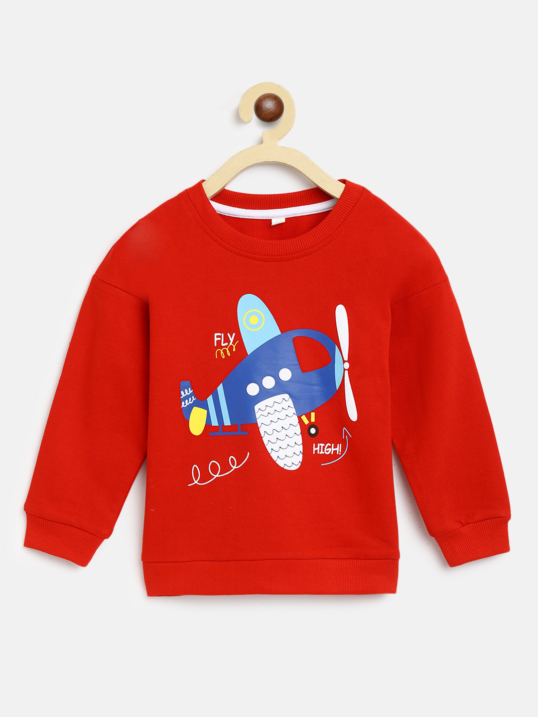 Nautinati Boys Red Printed Sweatshirt