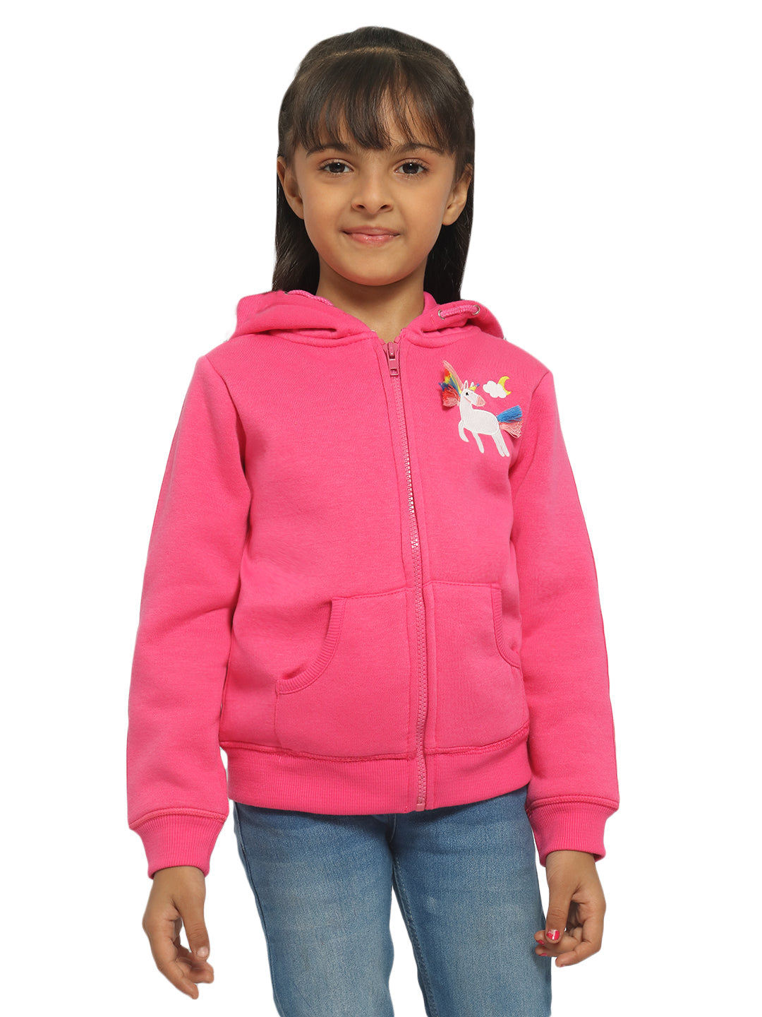 Nautinati Girls Pink Hooded Sweatshirt