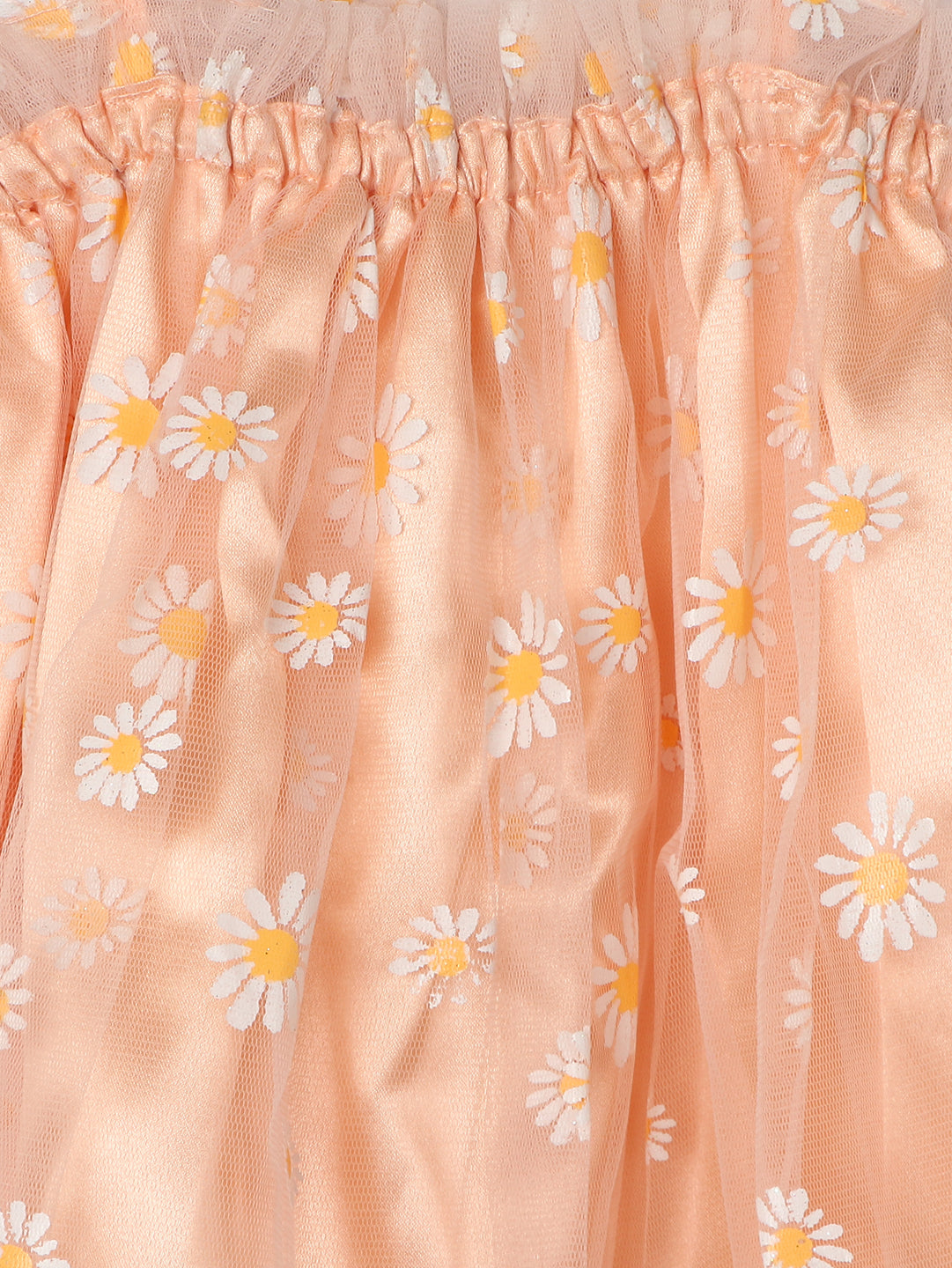 Nautinati Girls Floral Print Net A-Line Dress