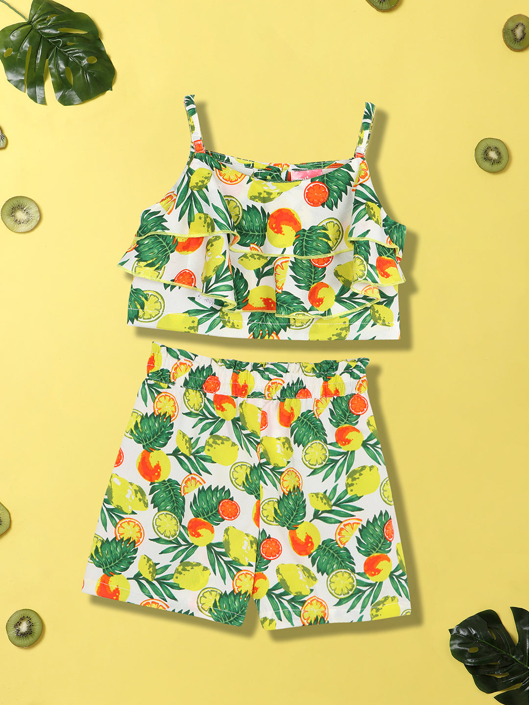 Nautinati Girls Tropical Printed Top With Shorts