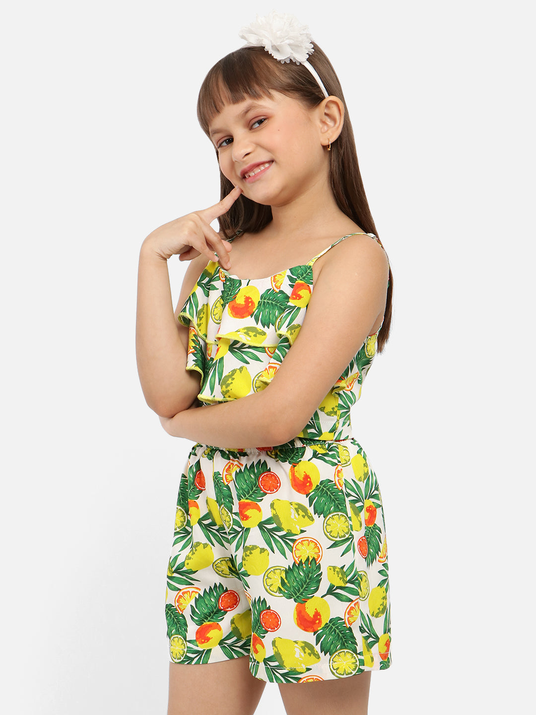 Nautinati Girls Tropical Printed Top With Shorts