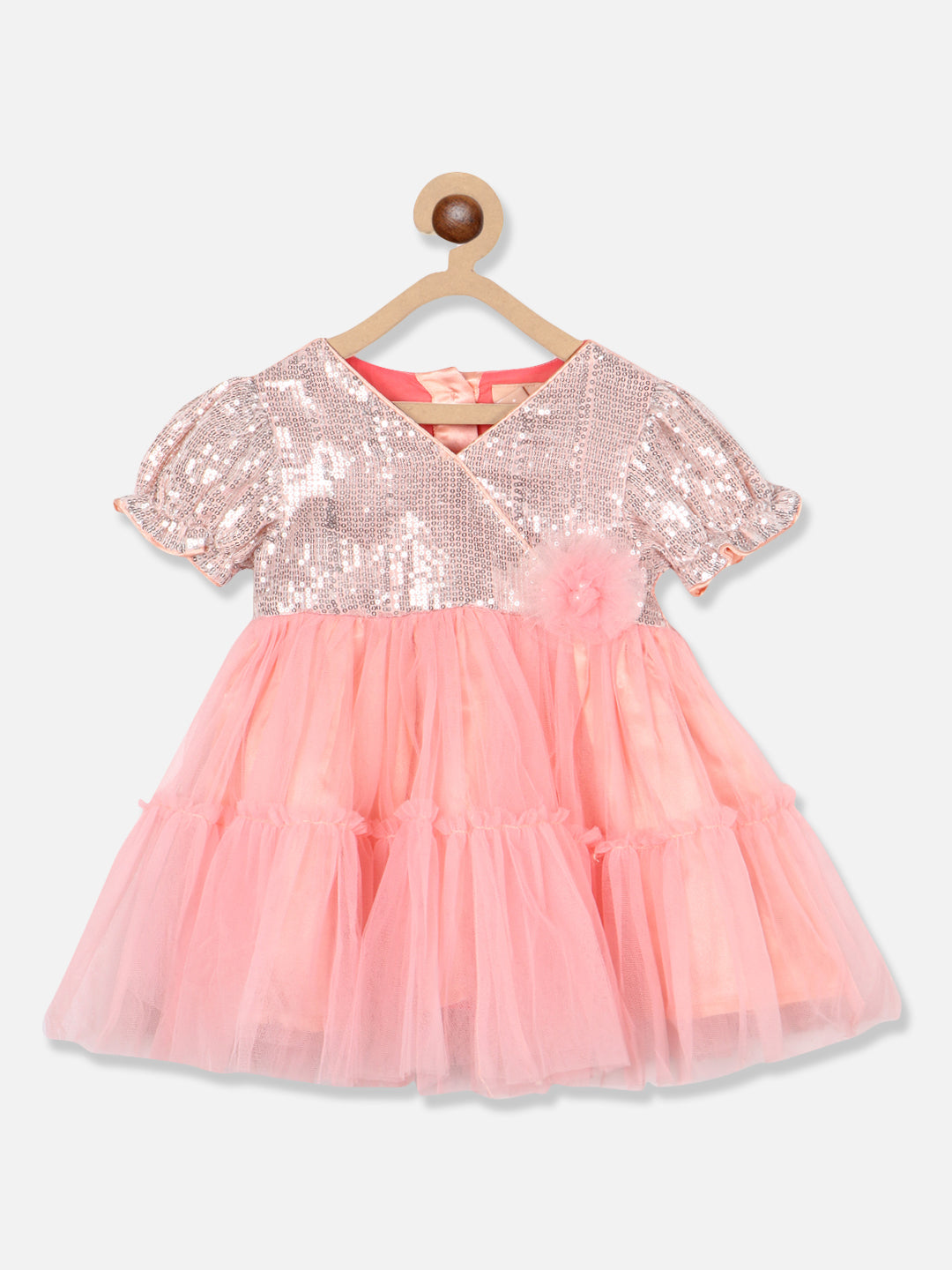 Nautinati Embellished Sequinned Net Fit Flare Dress