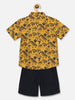 Nautinati Boys Printed Pure Cotton Shirt With Shorts