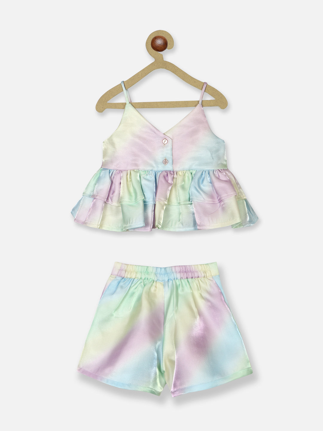 Nautinati Girls Printed Top With Shorts