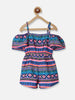 Nautinati Girls Printed Shoulder Straps Pure Cotton Jumpsuit