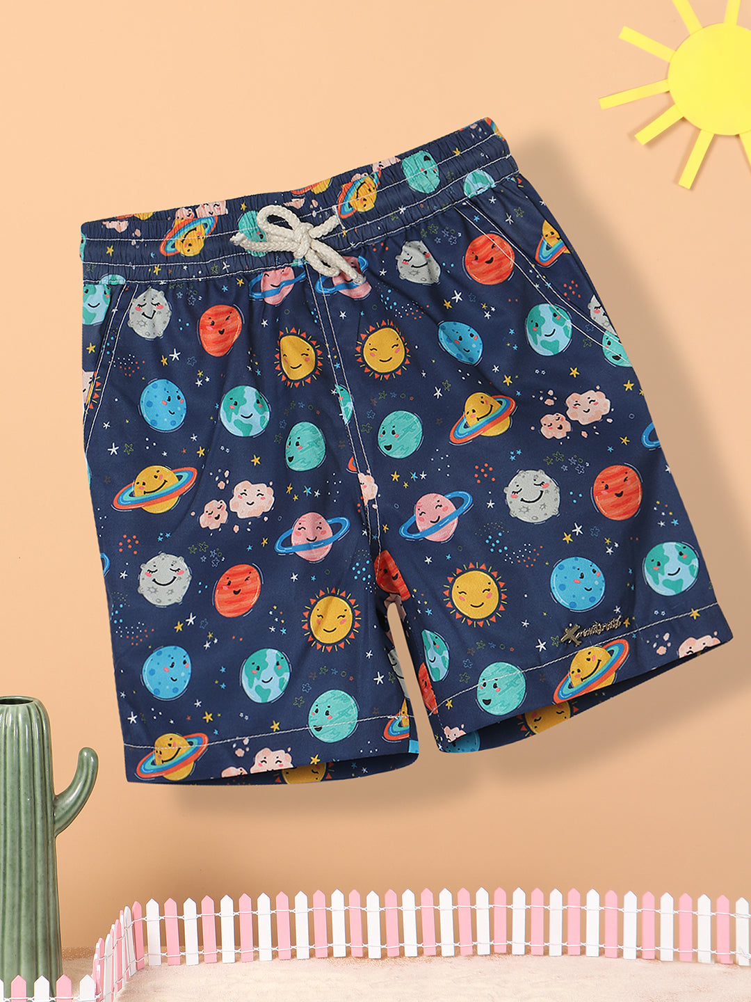 Nautinati Boys Graphic Printed Mid Rise Shorts