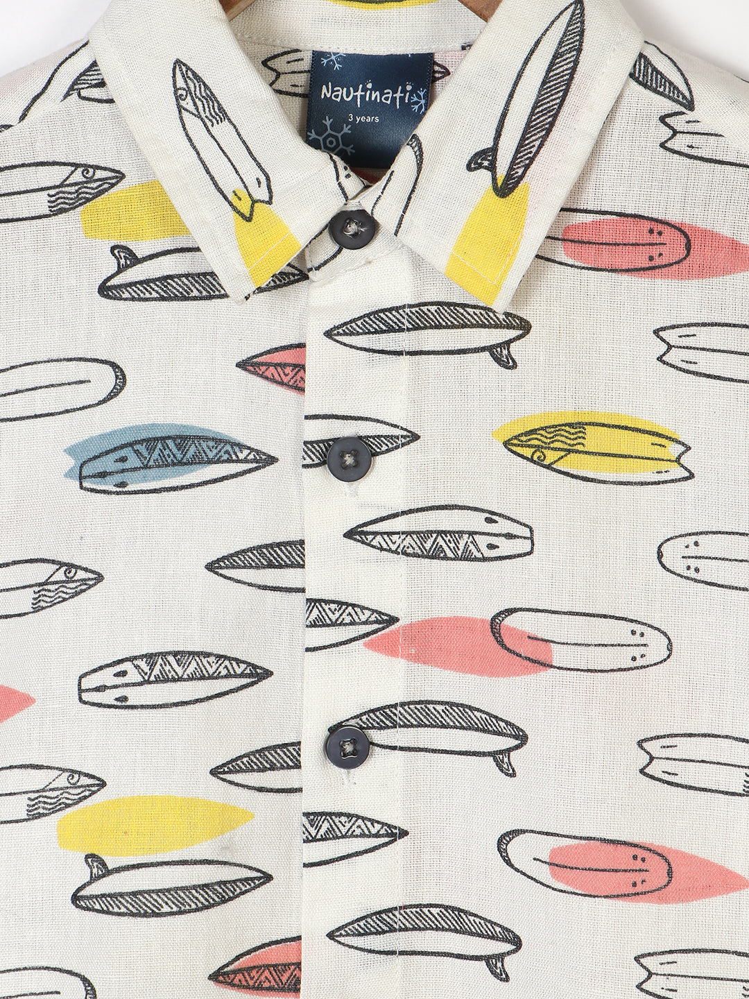 Nautinati Boys Standard Conversational Printed Pure Cotton Casual Shirt