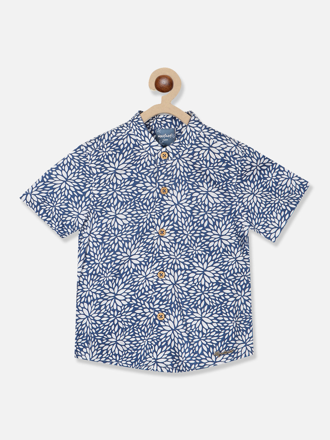 Nautinati Boys Standard Floral Printed Pure Cotton Casual Shirt