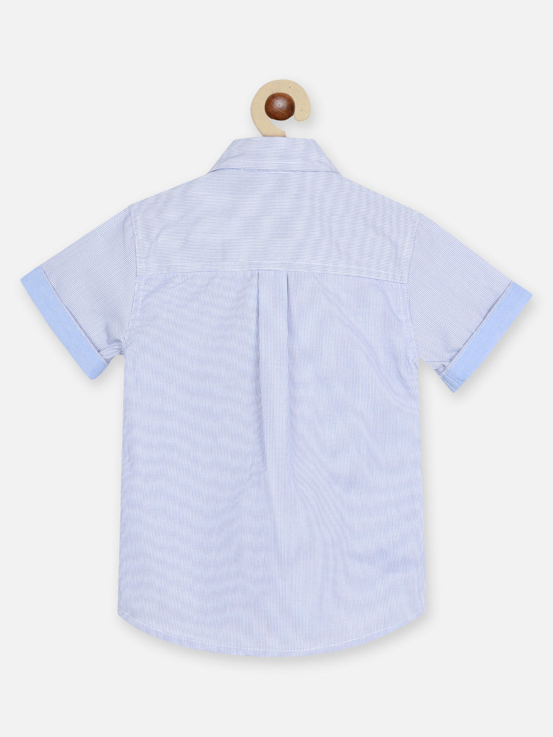 Nautinati Boys Standard Vertical Striped Applique Casual Shirt