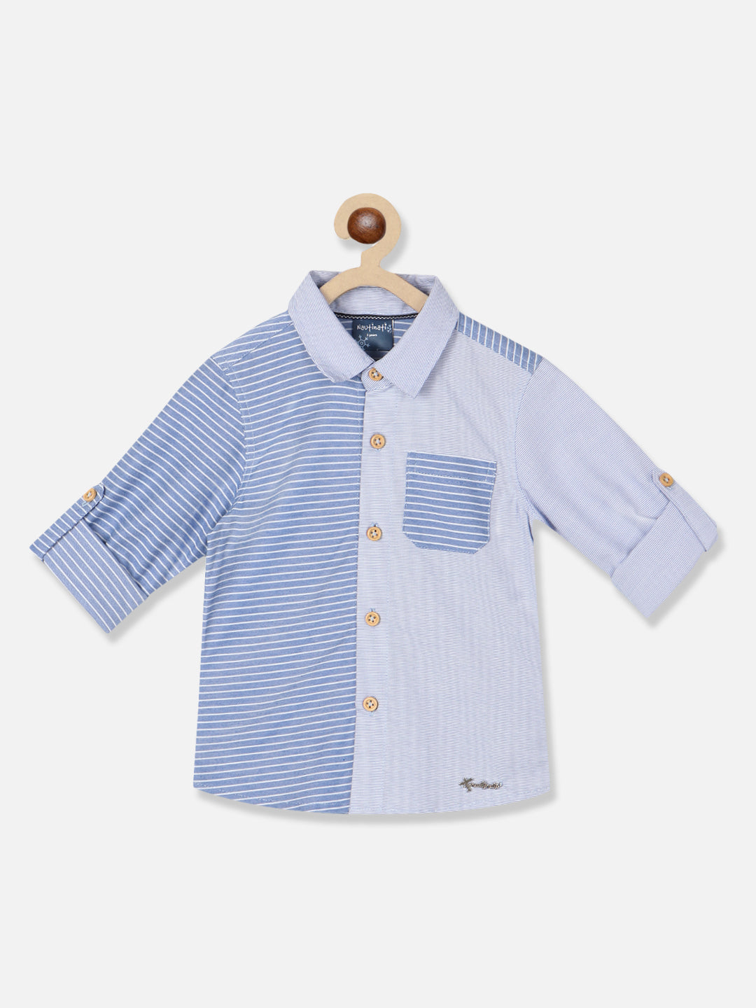 Nautinati Boys Standard Horizontal Striped Casual Shirt