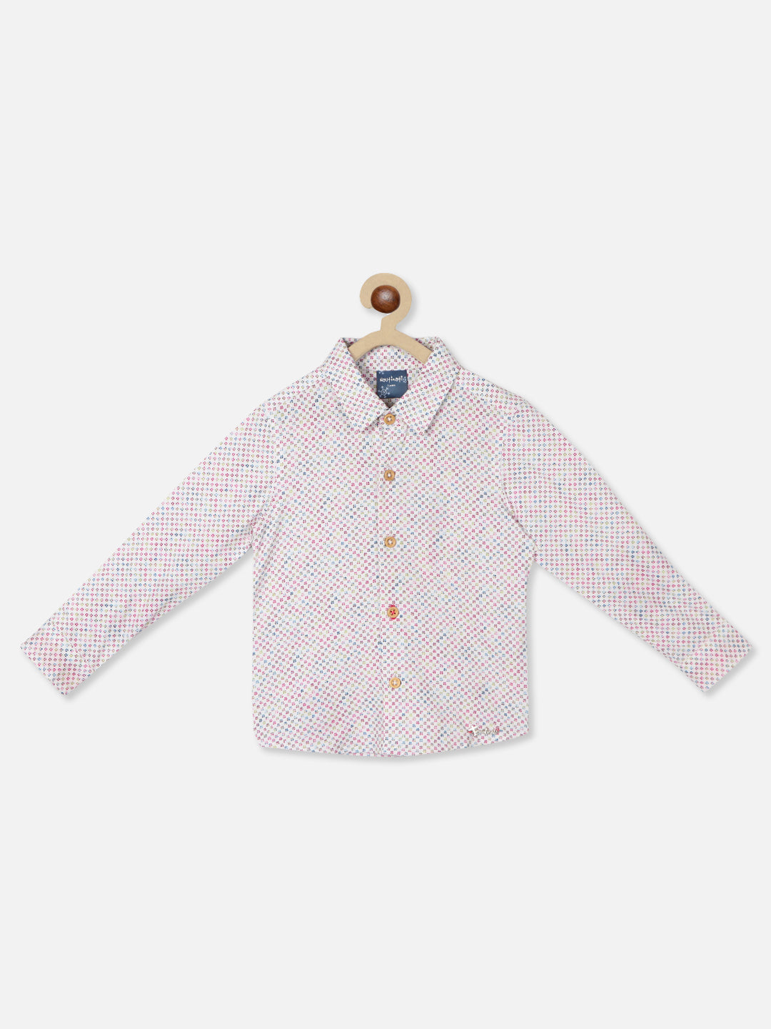 Nautinati Boys Standard Micro Ditsy Printed Pure Cotton Casual Shirt