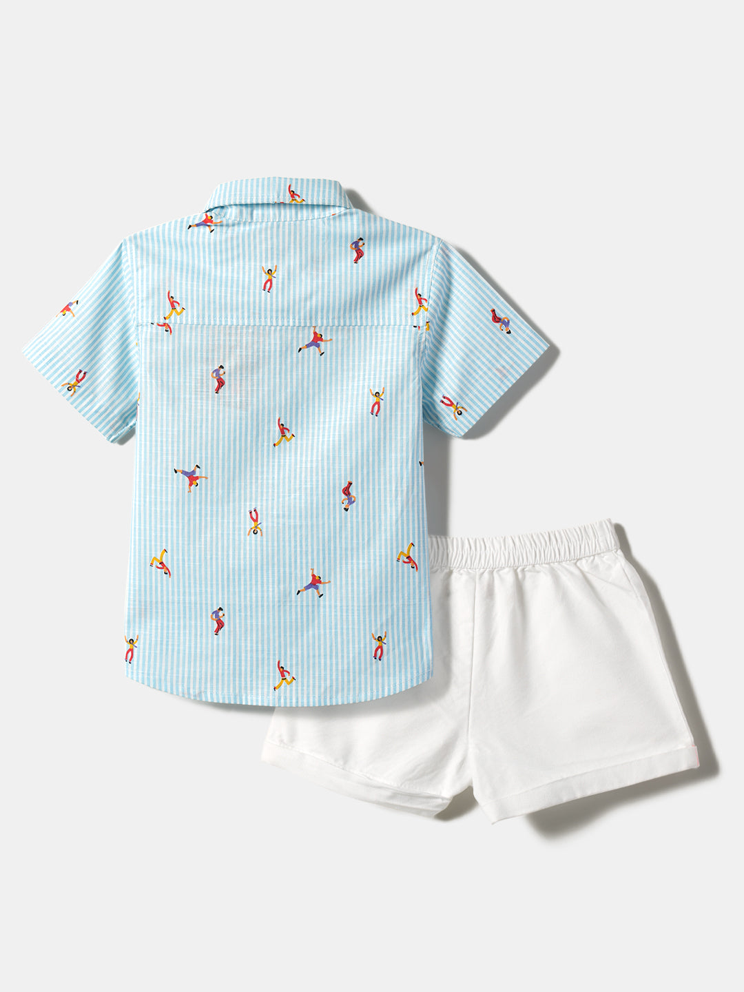 Nautinati Boys Printed Half Sleeves Collar-Neck Shorts & Shirt Set