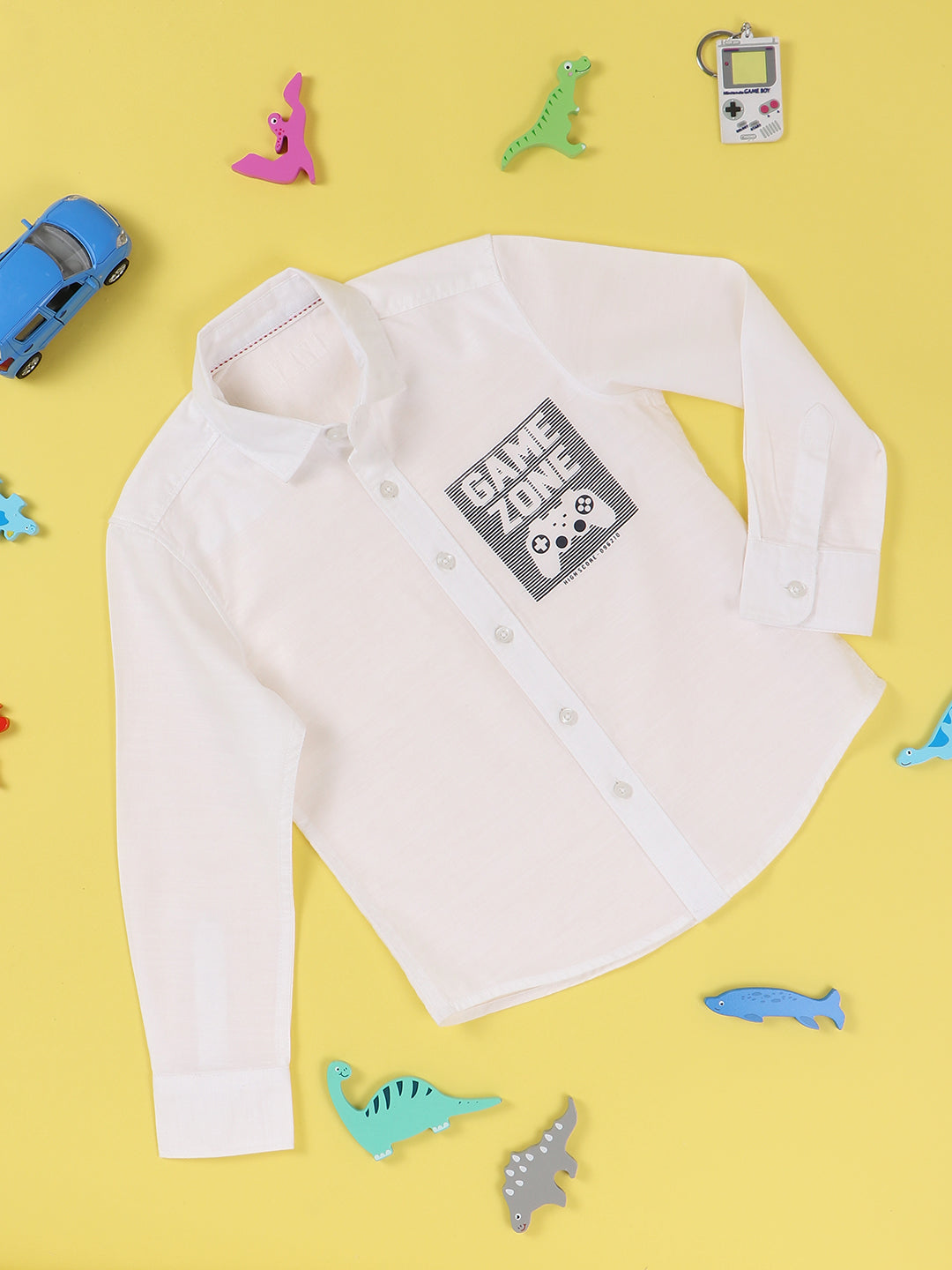 Nautinati Boys Printed Pure Cotton Casual Shirt