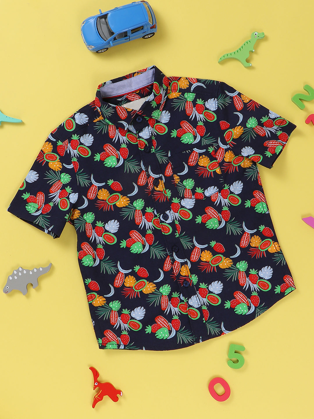 Nautinati Boys Printed Pure Cotton Casual Shirt