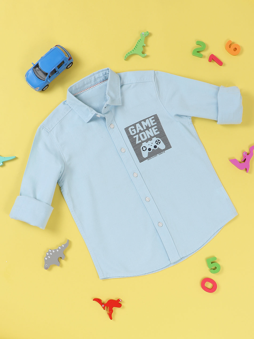 Nautinati Boys Printed Pure Cotton Casual Shirt