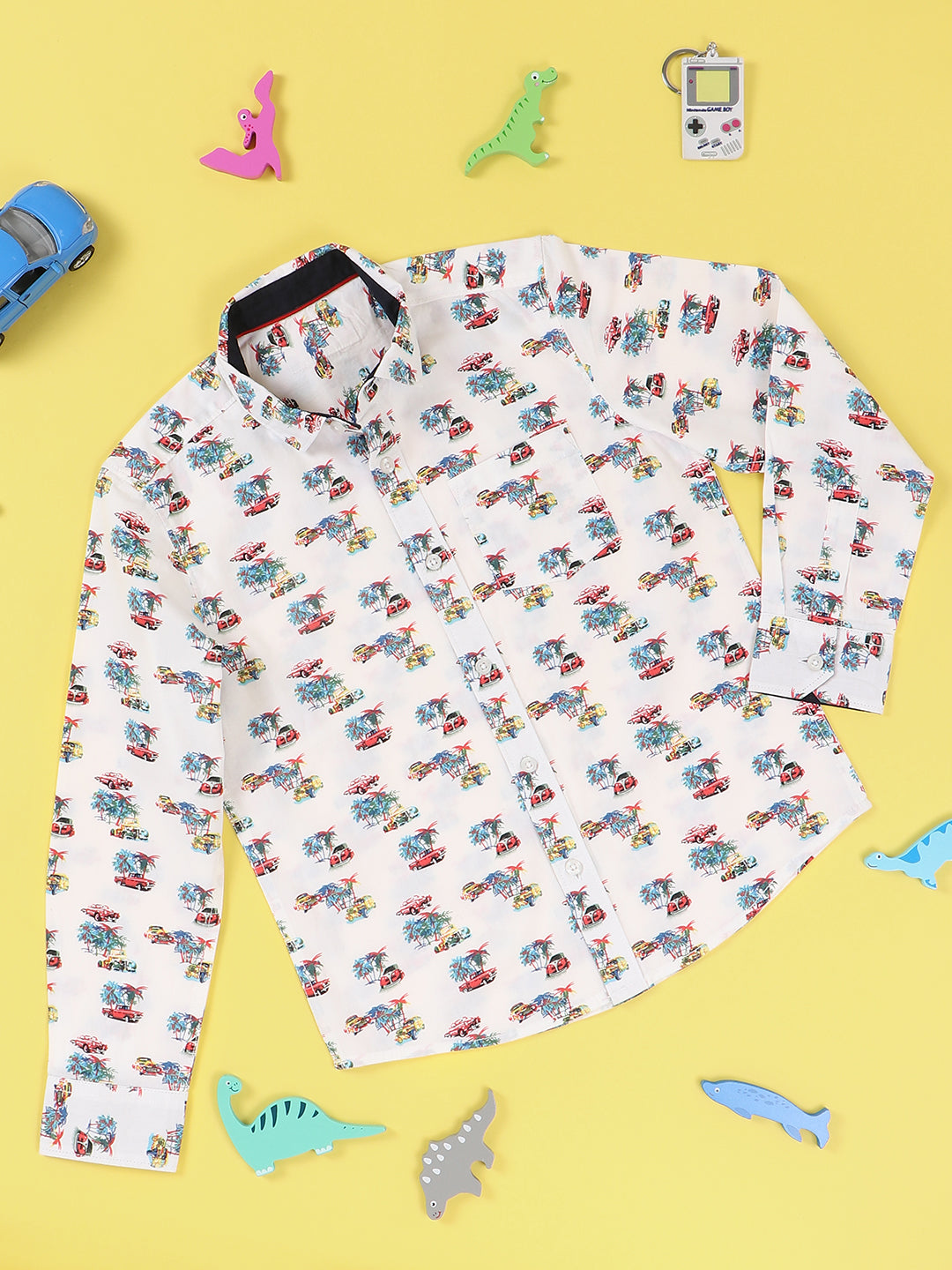Nautinati Boys Printed Pure Cotton Casual Shirt