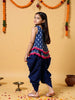 Nautinati Girls' Cotton Festive Printed Top and Dhoti Set with sling | Age 2-10 Years