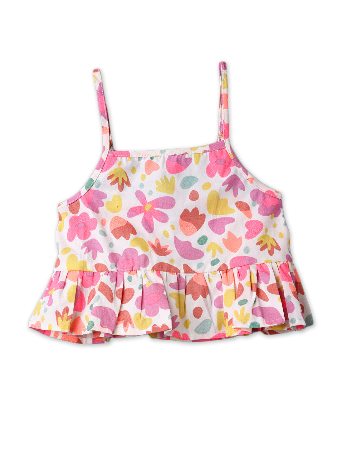 Frill Cotton Top for Girls | Floral Girls’ Top | 3 to 24 Months
