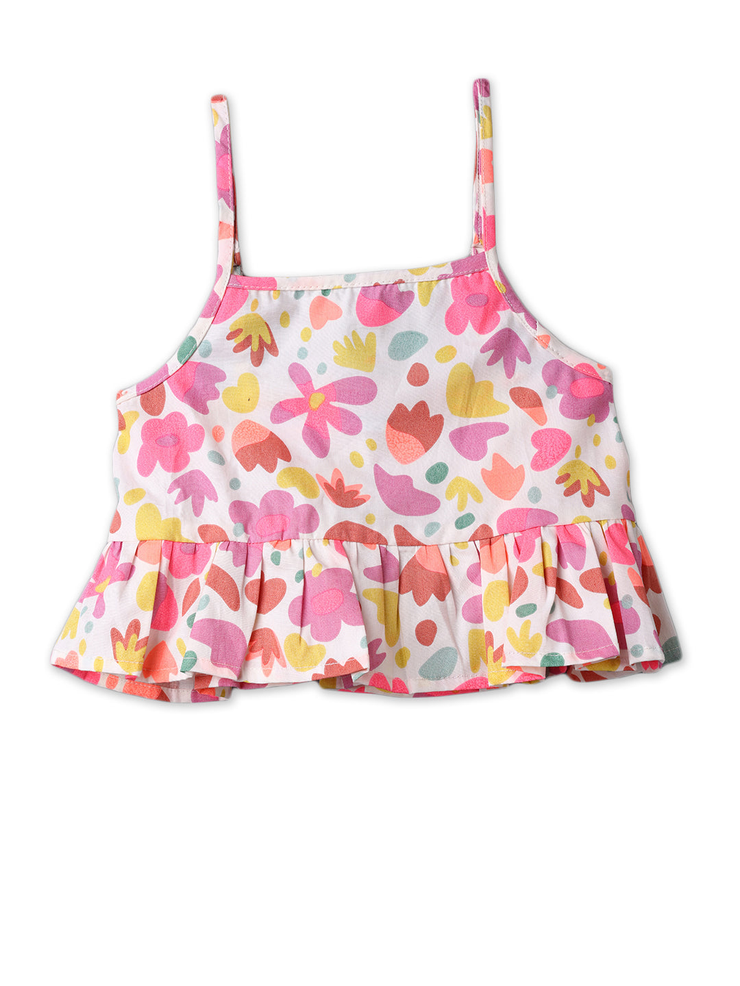 Frill Cotton Top for Girls | Floral Girls’ Top | 3 to 24 Months