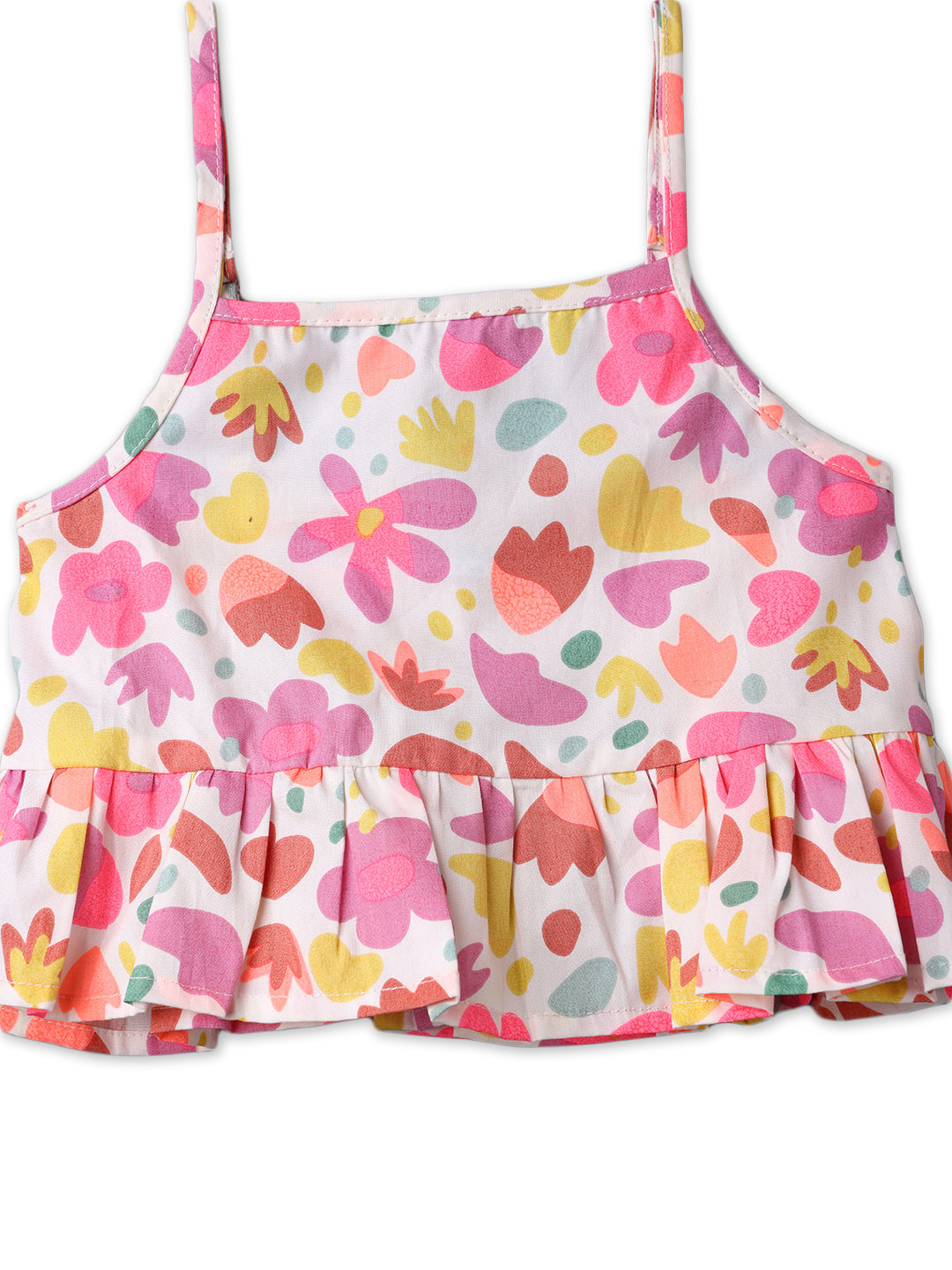 Frill Cotton Top for Girls | Floral Girls’ Top | 3 to 24 Months