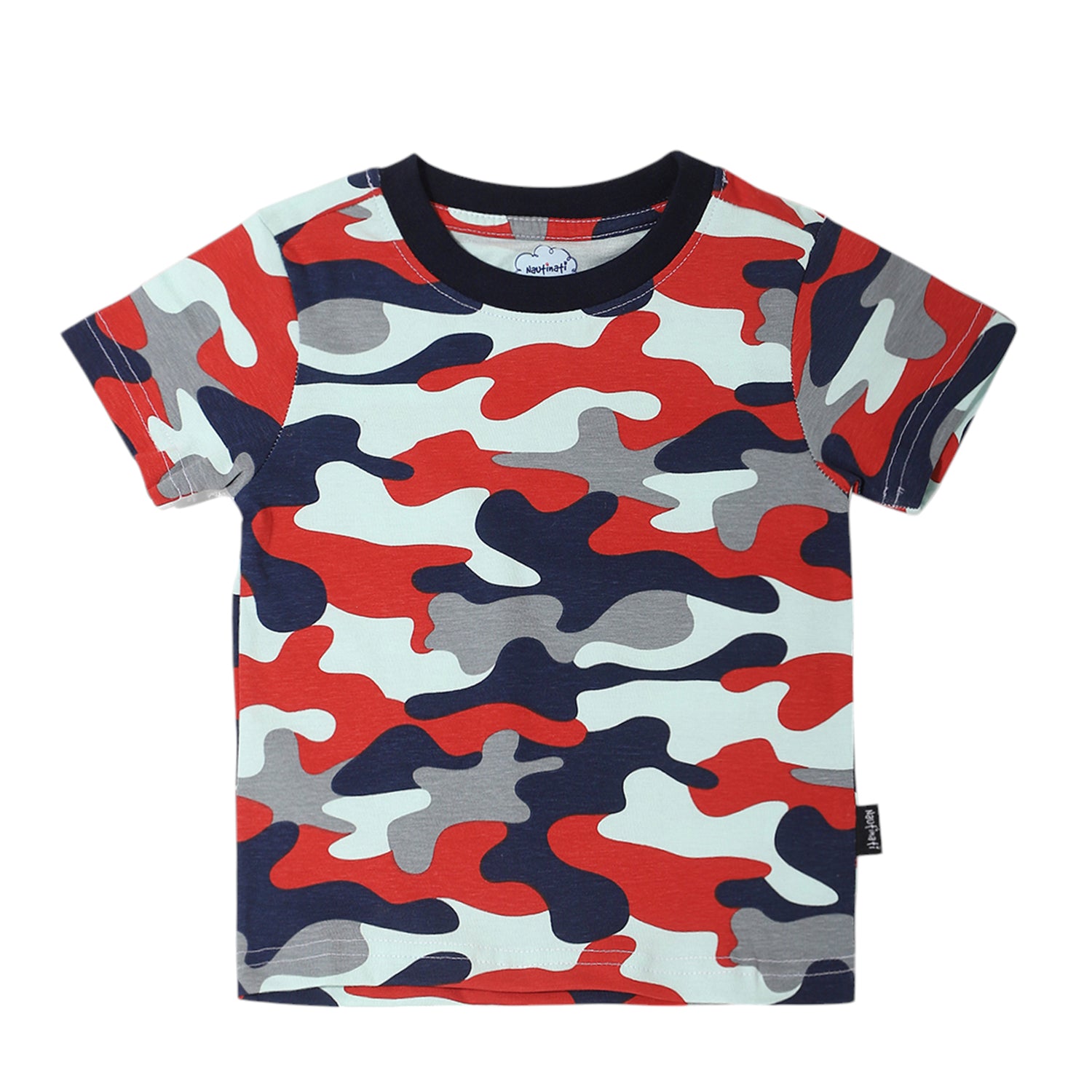 Nautinati Boys Cotton Camouflage AOP T-shirt