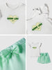 Nautinati Oraganza Green Bow Skirt With White Top Set for Girls
