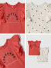 Nautinati Pack of 2 White & Red Printed Tops for Girls