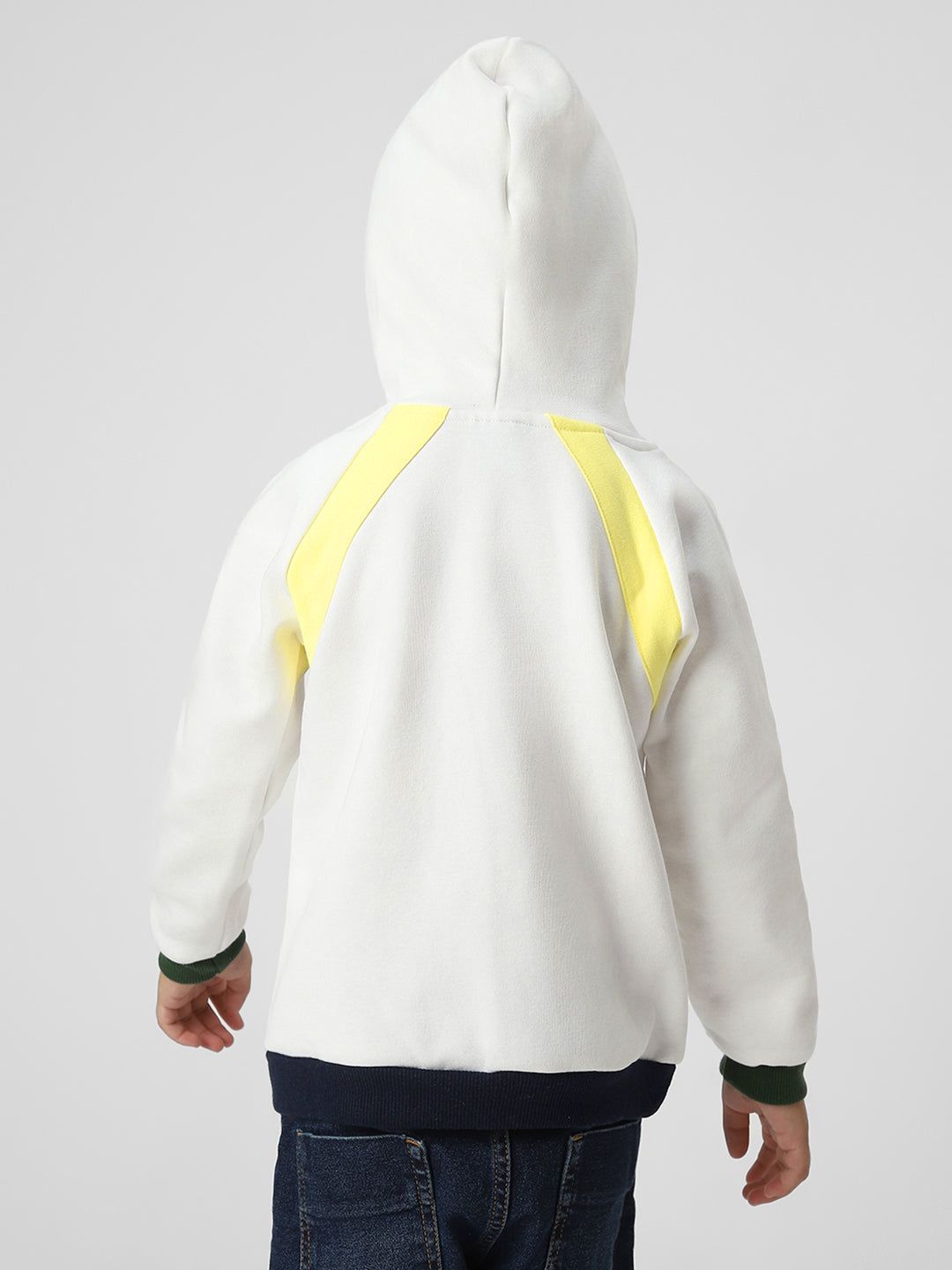 Boys Colourful Hooded Sweatshirt With Placket Detail