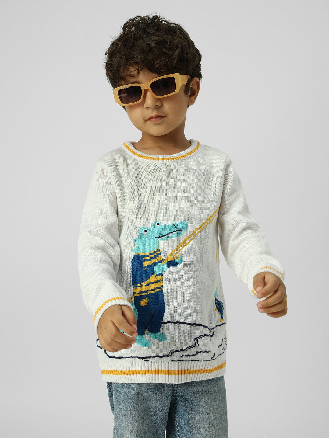 Boys Animal-Themed Jacquard Sweatshirt