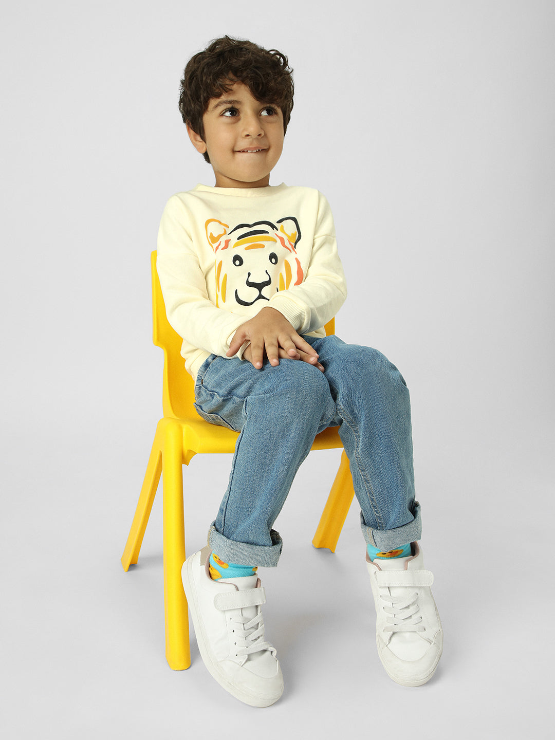 Boys Animal Printed Pullover Sweatshirt