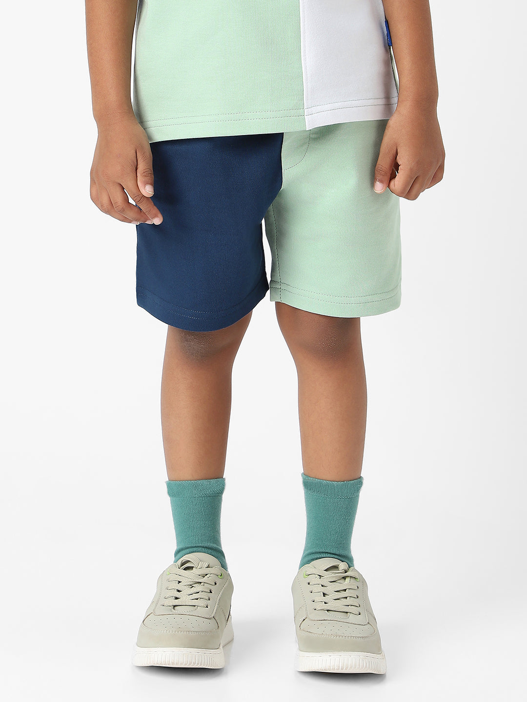 Nautinati Boys' Colourblock Combo Set of T-shirt and Shorts