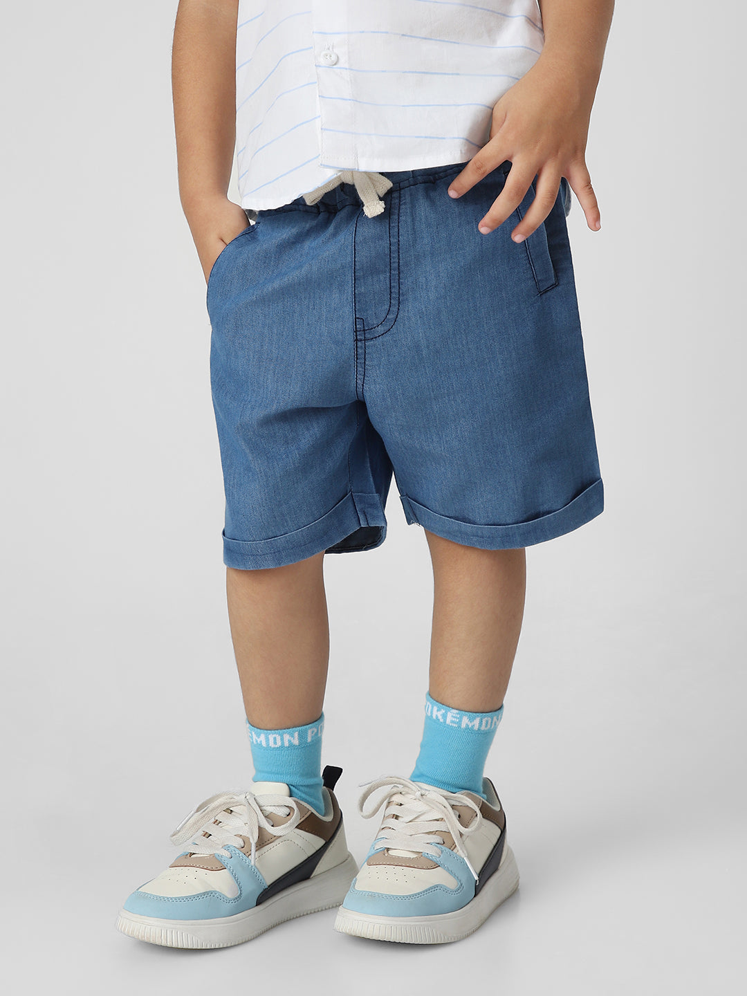 Nautinati Boys' Combo Set Of Striped Shirt And Shorts