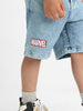 Nautinati Boys' Cotton Marvel Printed T-shirt and Denim Shorts Set for Boys